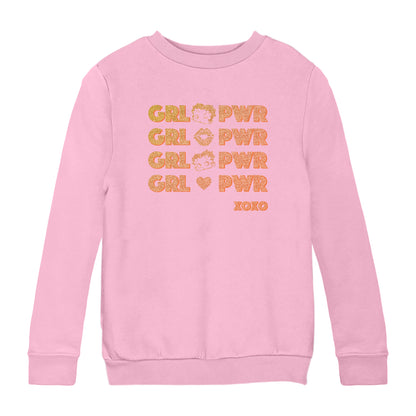 Betty Boop GRL PWR XOXO Kids Sweatshirt