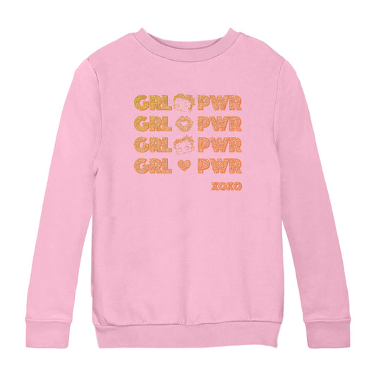 Betty Boop GRL PWR XOXO Kids Sweatshirt