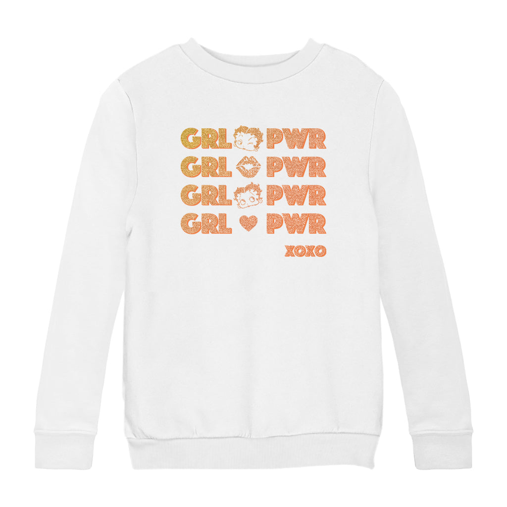 Betty Boop GRL PWR XOXO Kids Sweatshirt