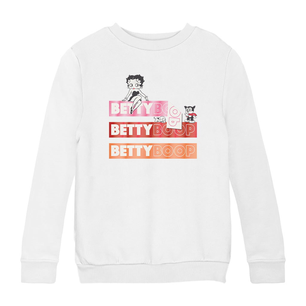 Betty Boop Name Strips Kids Sweatshirt