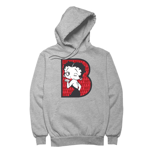 Betty Boop B Letter with Wink Men's Hooded Sweatshirt