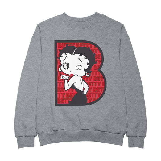 Betty Boop B Letter with Wink Men's Sweatshirt