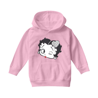 Betty Boop Dot Heart Wink Kids Hooded Sweatshirt