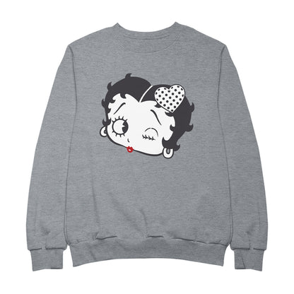 Betty Boop Dot Heart Wink Men's Sweatshirt