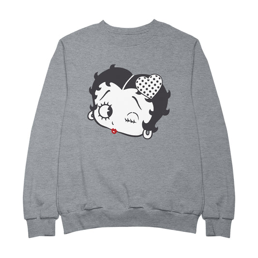 Betty Boop Dot Heart Wink Men's Sweatshirt