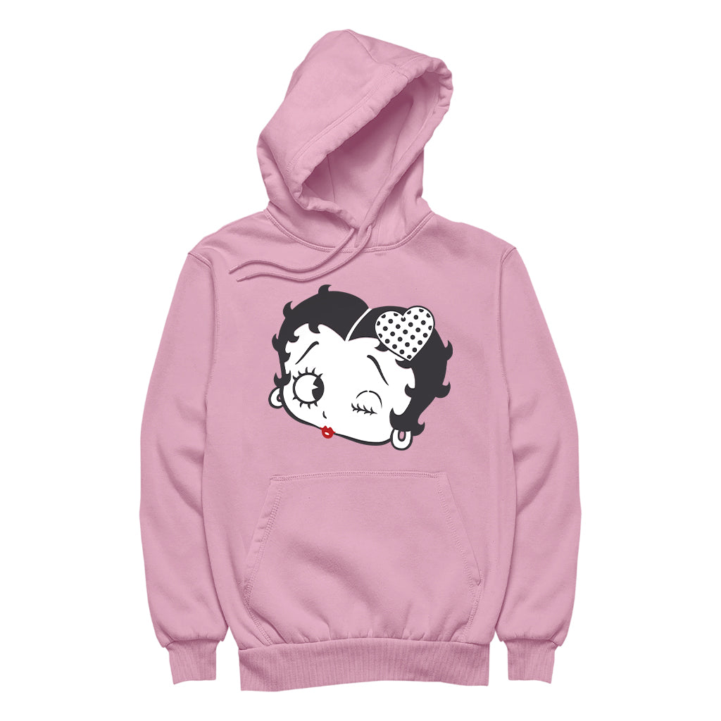 Betty Boop Dot Heart Wink Women's Hooded Sweatshirt
