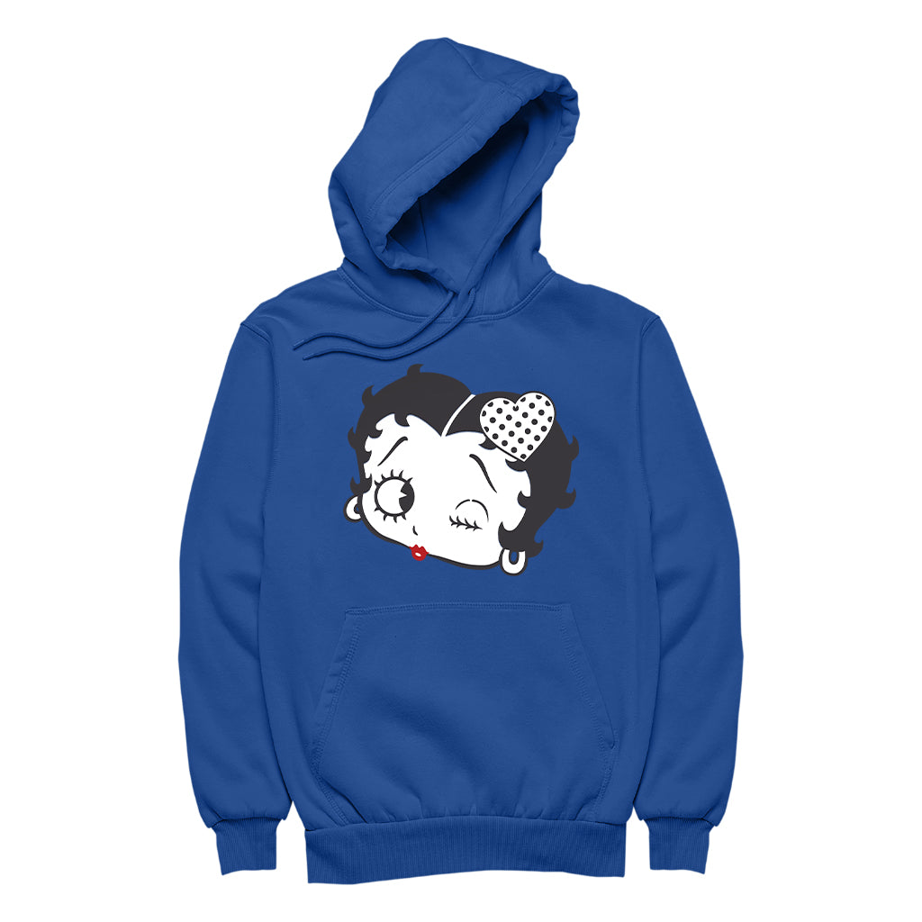 Betty Boop Dot Heart Wink Women's Hooded Sweatshirt