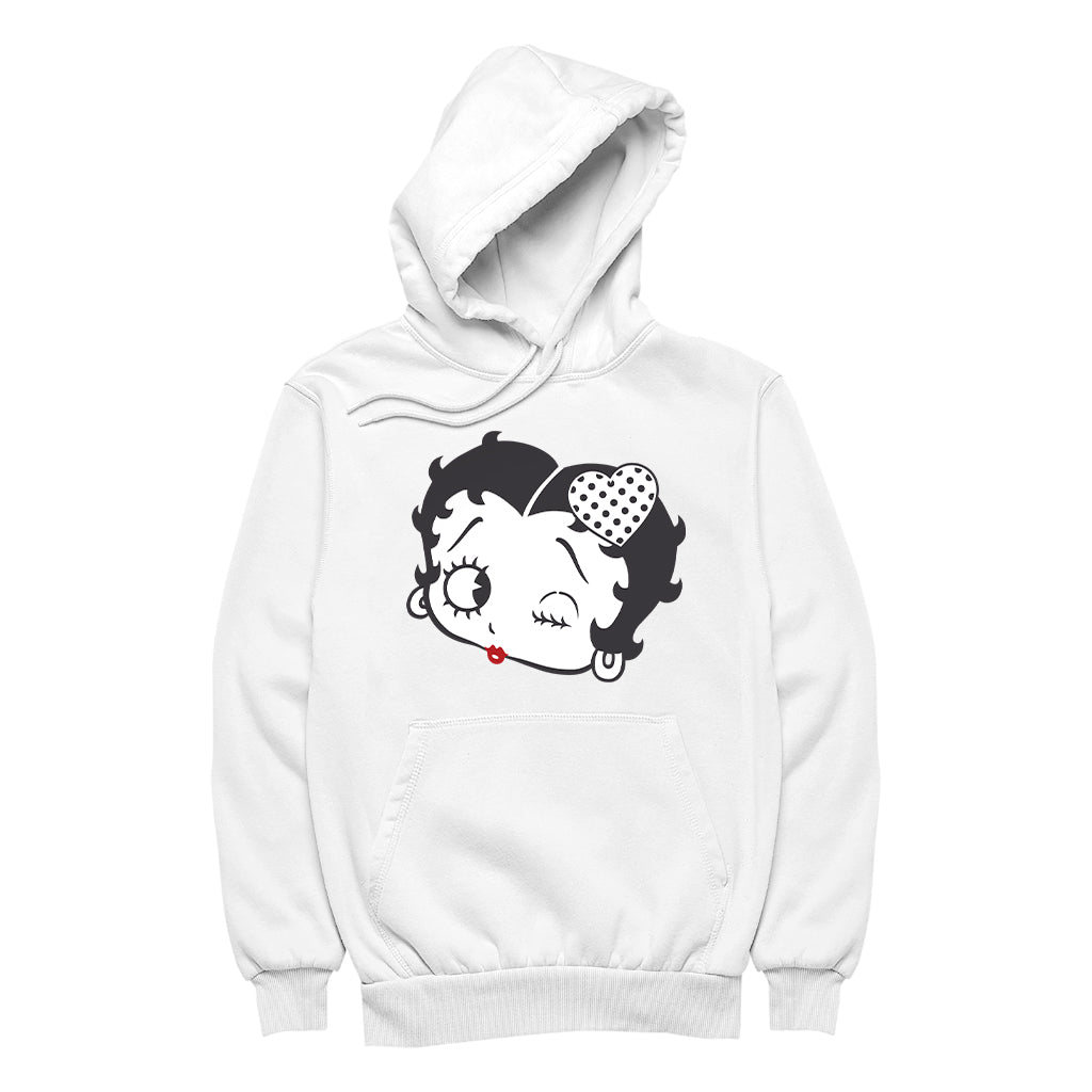 Betty Boop Dot Heart Wink Women's Hooded Sweatshirt