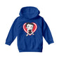 Betty Boop Red and White Heart Pose Kids Hooded Sweatshirt