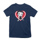 Betty Boop Red and White Heart Pose Kids T-Shirt