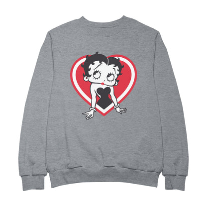 Betty Boop Red and White Heart Pose Men's Sweatshirt