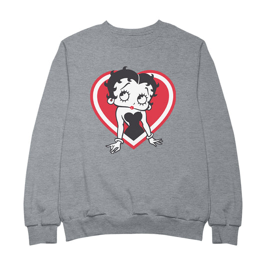 Betty Boop Red and White Heart Pose Men's Sweatshirt