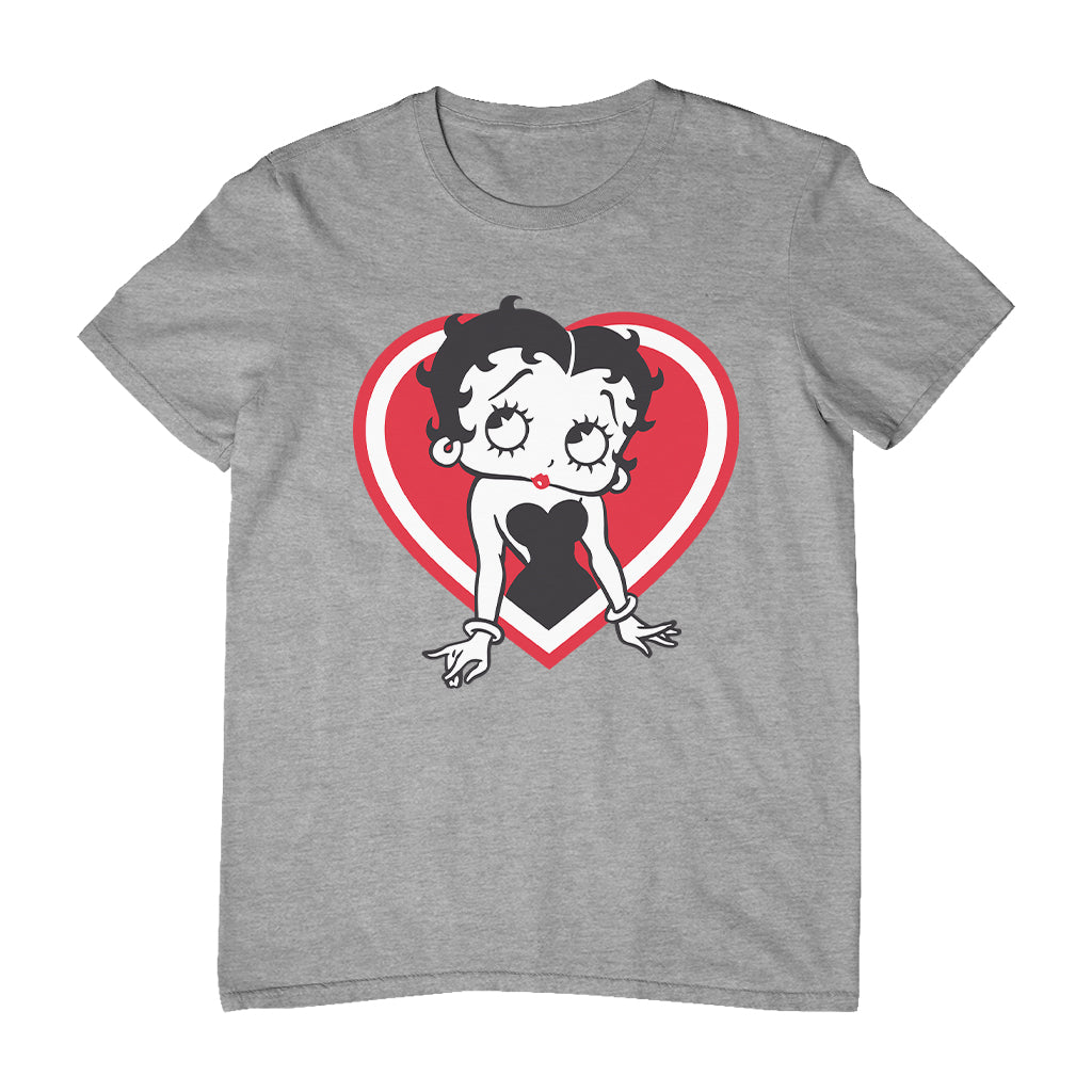 Betty Boop Red and White Heart Pose Men's T-Shirt