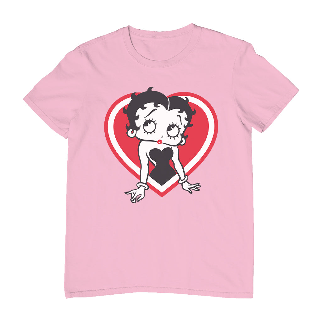 Betty Boop Red and White Heart Pose Men's T-Shirt