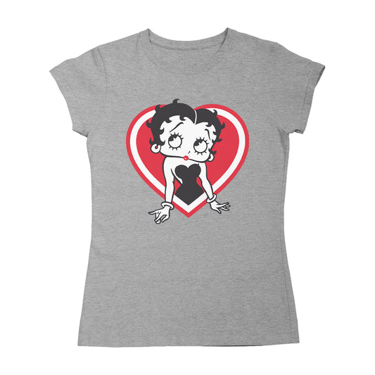 Betty Boop Red and White Heart Pose Women's T-Shirt