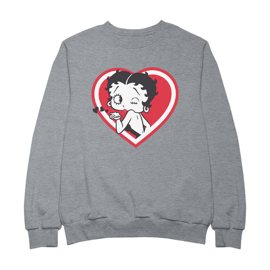 Betty Boop Heart Blowing Kiss Pose Men's Sweatshirt