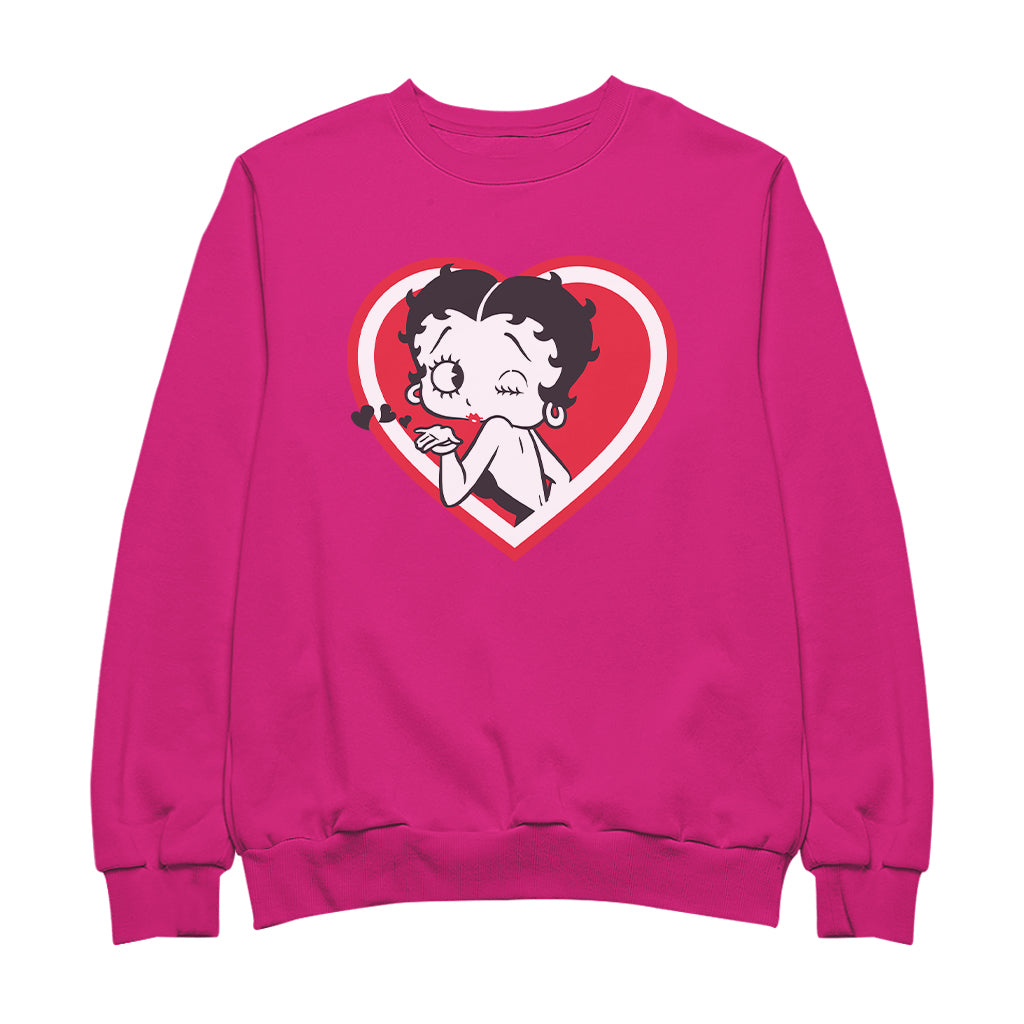 Betty Boop Heart Blowing Kiss Pose Men's Sweatshirt