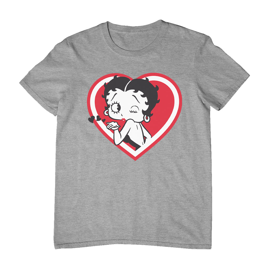 Betty Boop Heart Blowing Kiss Pose Men's T-Shirt