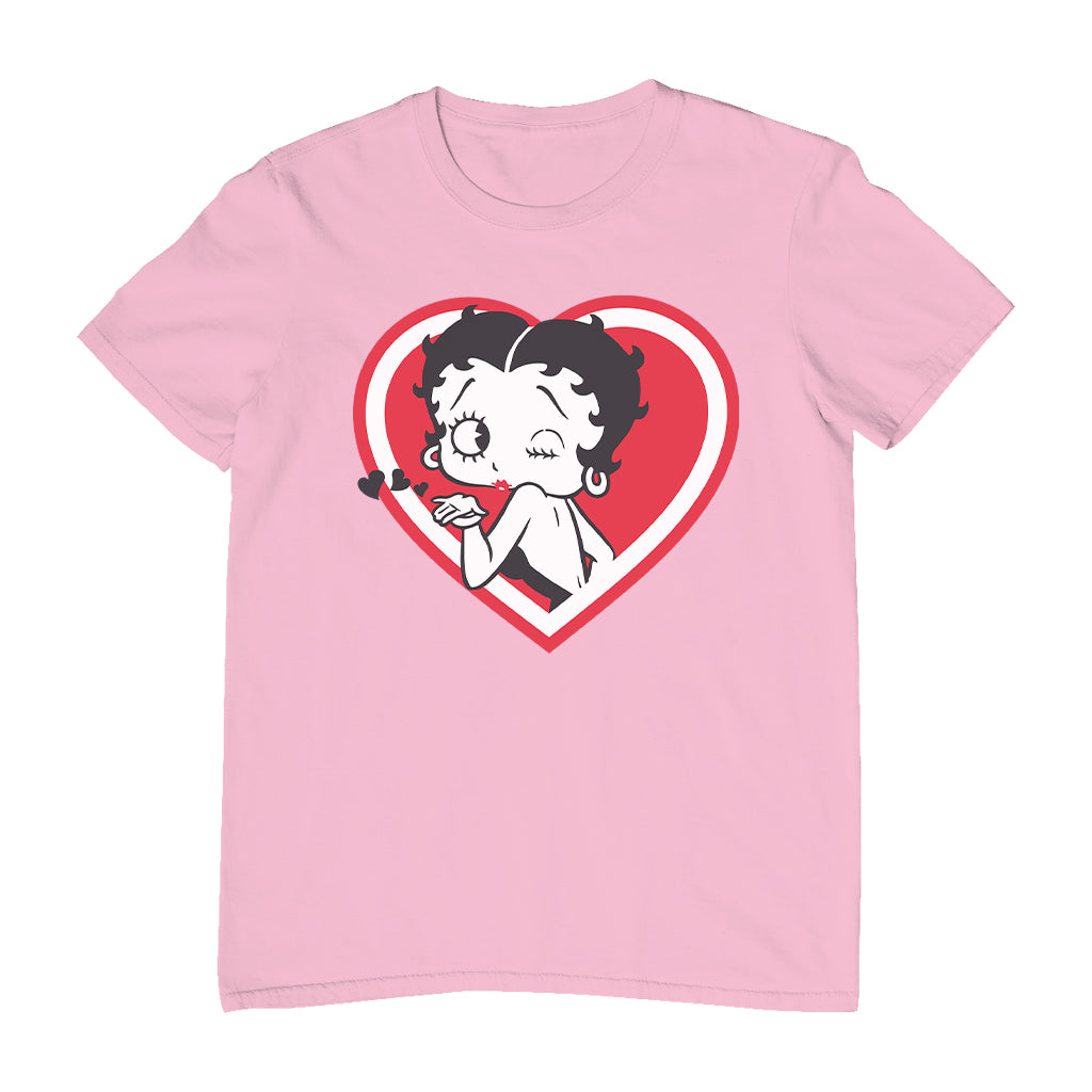 Betty Boop Heart Blowing Kiss Pose Men's T-Shirt