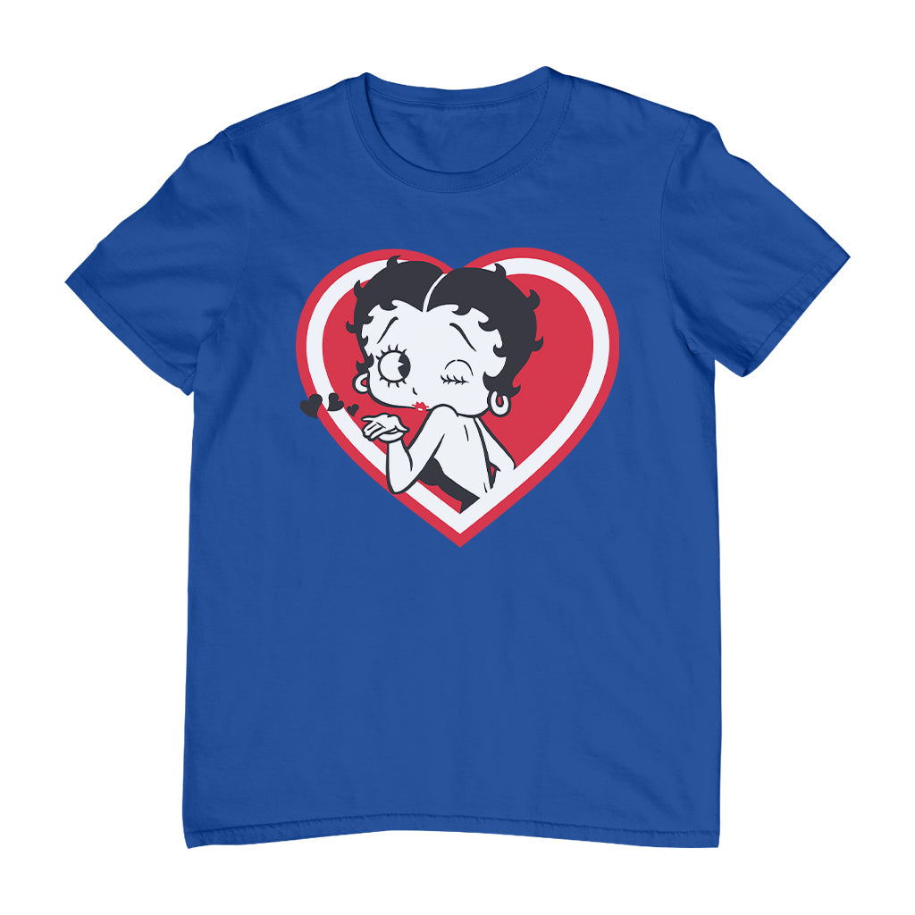 Betty Boop Heart Blowing Kiss Pose Men's T-Shirt