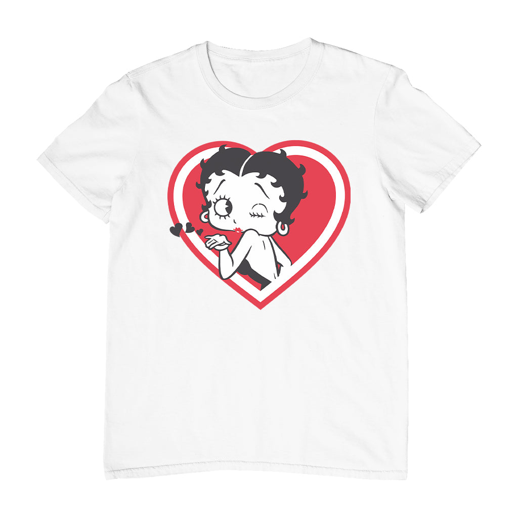 Betty Boop Heart Blowing Kiss Pose Men's T-Shirt