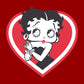 Betty Boop Red and White Heart Cute Hands Women's Hooded Sweatshirt