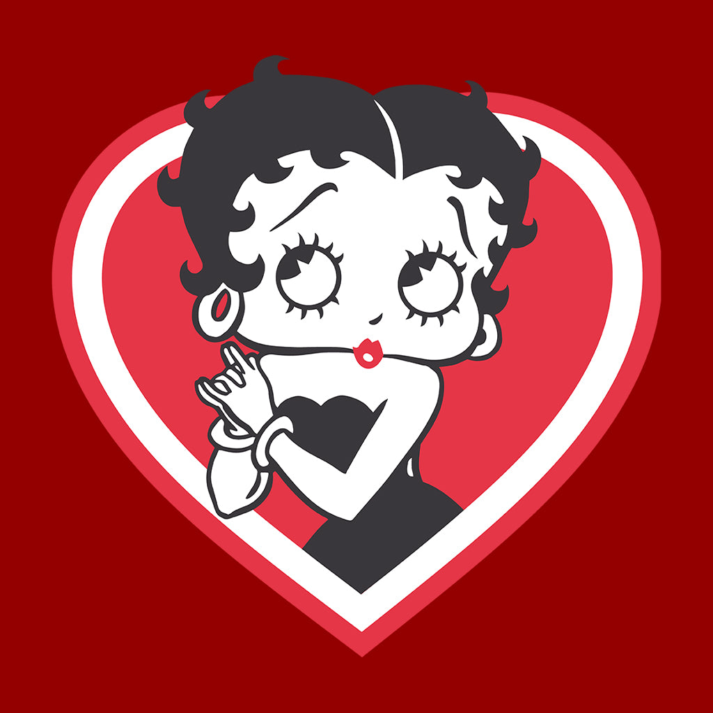 Betty Boop Red and White Heart Cute Hands Women's Hooded Sweatshirt
