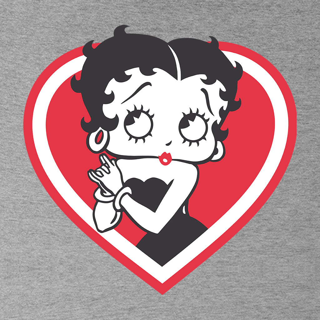 Betty Boop Red and White Heart Cute Hands Women's Hooded Sweatshirt