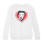 Betty Boop Red and White Heart Cute Hands Kids Sweatshirt
