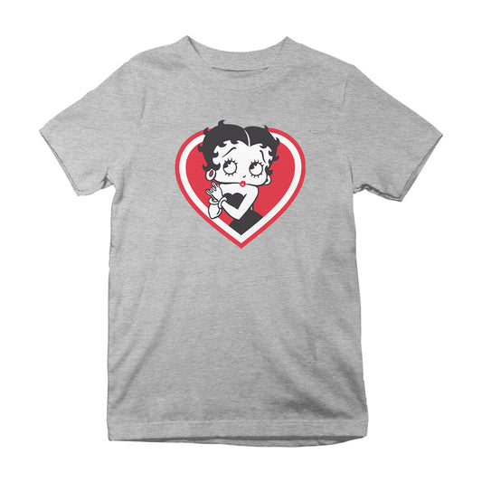Betty Boop Red and White Heart Cute Hands Kids T-Shirt