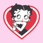 Betty Boop Red and White Heart Cute Hands Women's Hooded Sweatshirt