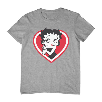 Betty Boop Red and White Heart Cute Hands Men's T-Shirt