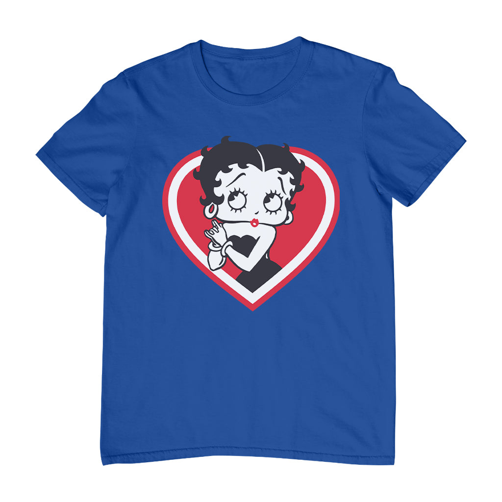 Betty Boop Red and White Heart Cute Hands Men's T-Shirt