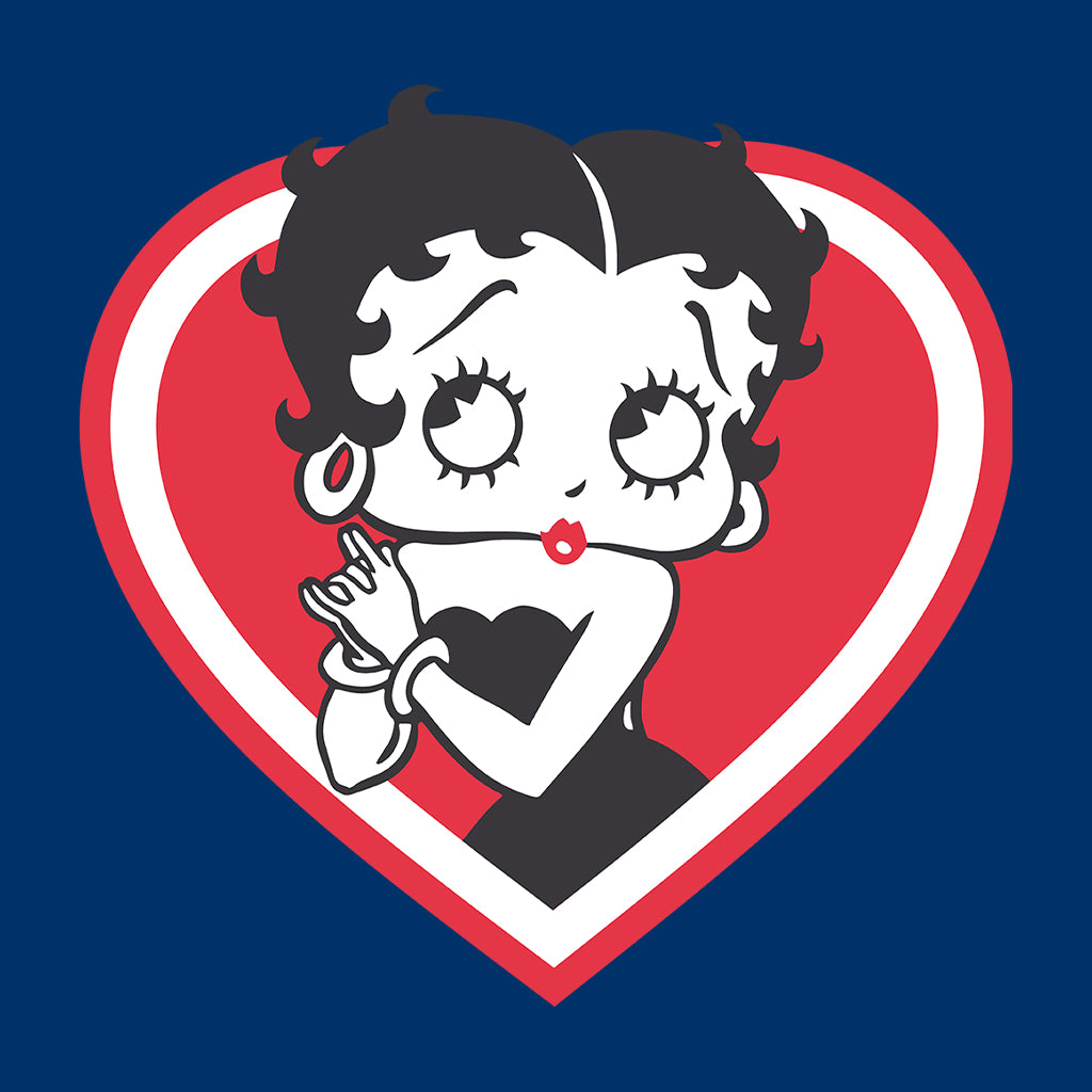 Betty Boop Red and White Heart Cute Hands Women's Hooded Sweatshirt