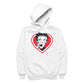 Betty Boop Red and White Heart Cute Hands Women's Hooded Sweatshirt