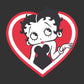 Betty Boop White and Red Heart Cute Thinking Pose Men's T-Shirt