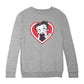 Betty Boop White and Red Heart Cute Thinking Pose Kids Sweatshirt