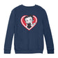 Betty Boop White and Red Heart Cute Thinking Pose Kids Sweatshirt
