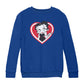 Betty Boop White and Red Heart Cute Thinking Pose Kids Sweatshirt