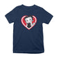 Betty Boop White and Red Heart Cute Thinking Pose Kids T-Shirt