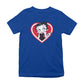 Betty Boop White and Red Heart Cute Thinking Pose Kids T-Shirt