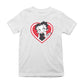 Betty Boop White and Red Heart Cute Thinking Pose Kids T-Shirt