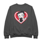 Betty Boop White and Red Heart Cute Thinking Pose Men's Sweatshirt