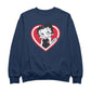 Betty Boop White and Red Heart Cute Thinking Pose Men's Sweatshirt