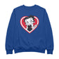 Betty Boop White and Red Heart Cute Thinking Pose Men's Sweatshirt