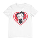 Betty Boop White and Red Heart Cute Thinking Pose Men's T-Shirt