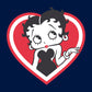Betty Boop White and Red Heart Cute Thinking Pose Men's T-Shirt