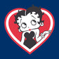 Betty Boop White and Red Heart Cute Thinking Pose Men's T-Shirt