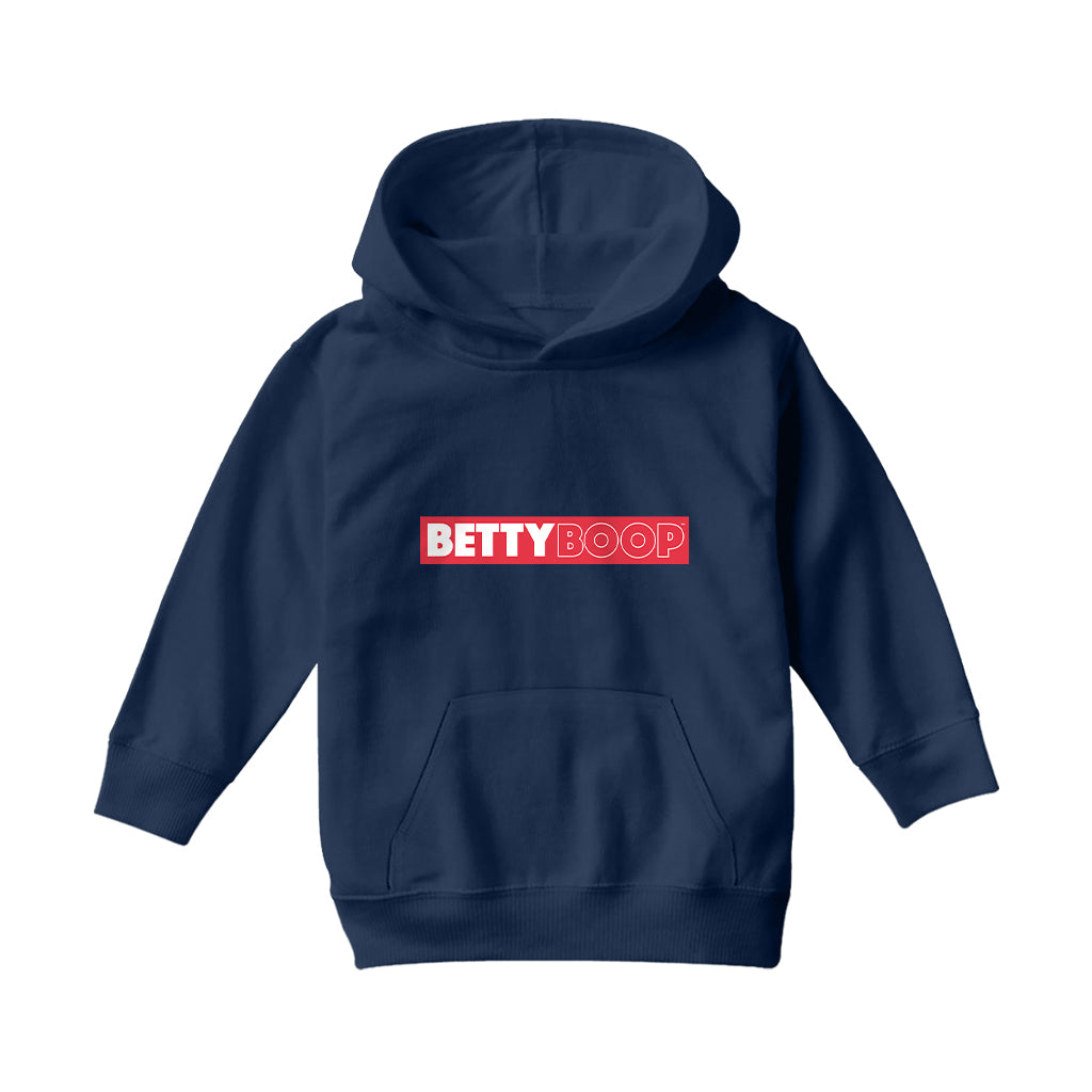 Betty Boop Retro Name Strip Kids Hooded Sweatshirt