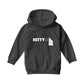 Betty Boop Black and White Name Strip Kids Hooded Sweatshirt